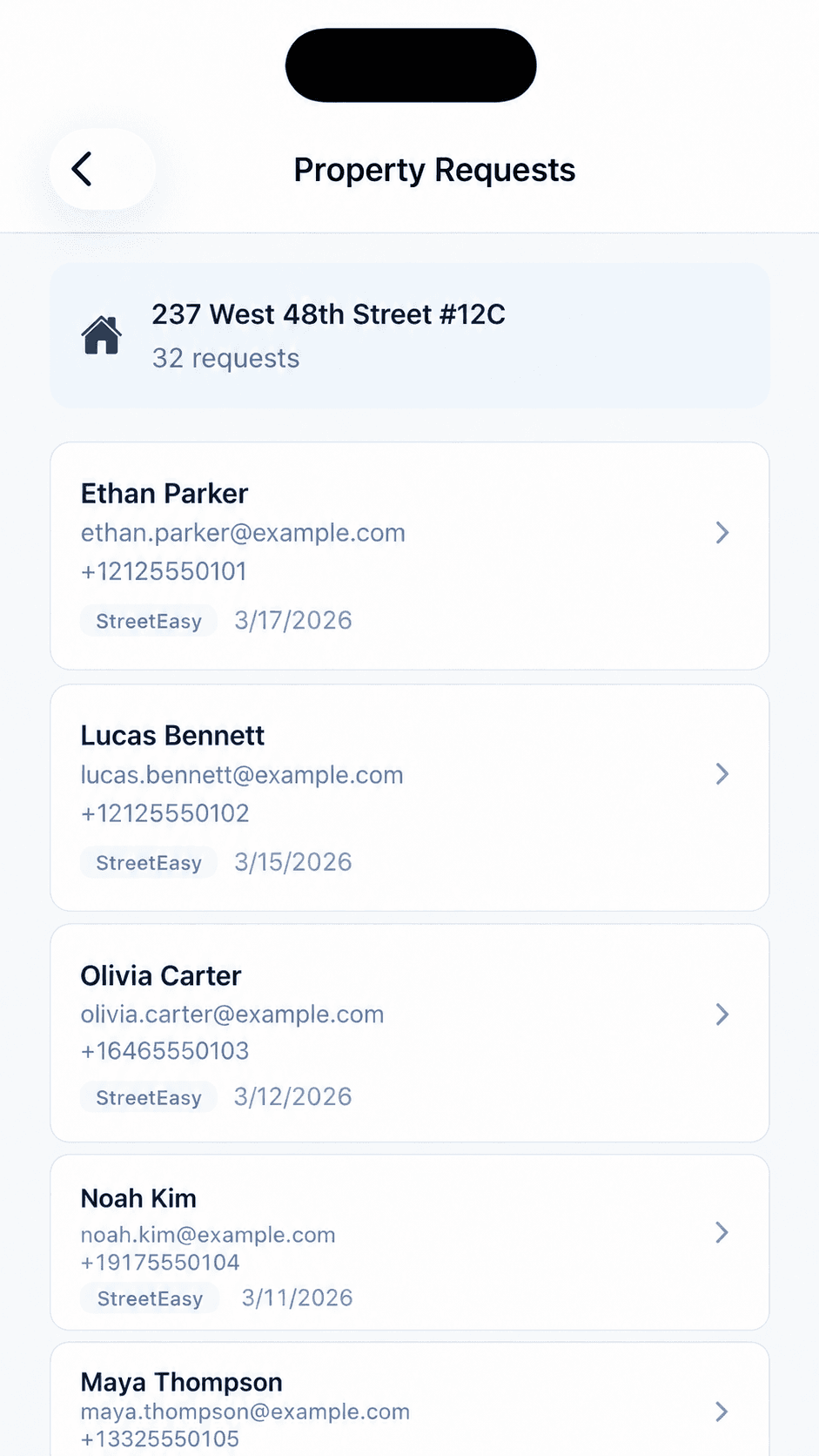 OpenQ property requests list